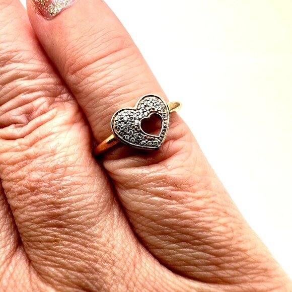 Pandora Shimmering Puzzle Ring Rose Gold over Sterling Silver Size 5.25 - Picture 2 of 4